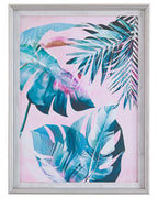 Stampa da parete Incorniciata AGENA Motivo floreale 30 x 40 cm Blu