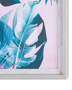 Impression murale encadrée Motif floral 30 x 40 cm Bleu