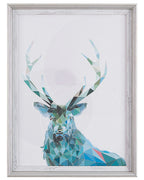 Stampa da parete Incorniciata KAYES Motivo animale 30 x 40 cm Blu