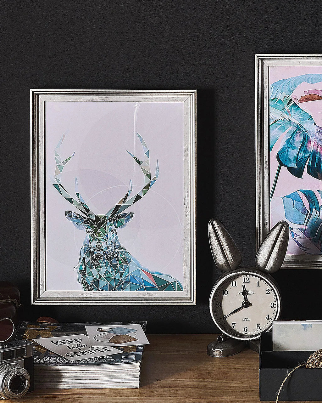 Impression murale encadrée Motif animal 30 x 40 cm Bleu