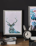 Impression murale encadrée Motif animal 30 x 40 cm Bleu