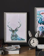 Impression murale encadrée Motif animal 30 x 40 cm Bleu