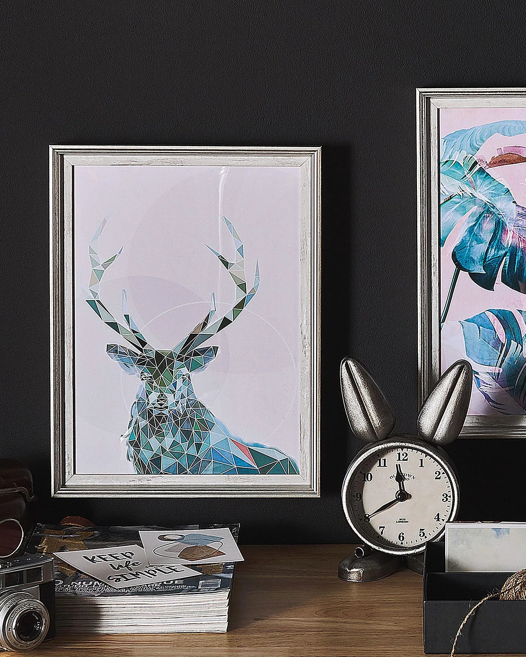 Impression murale encadrée Motif animal 30 x 40 cm Bleu
