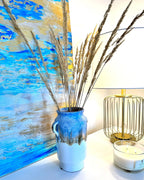 Vase à fleurs Grès cérame 25 cm Bleu clair