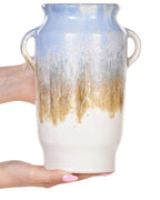 Vase à fleurs Grès cérame 25 cm Bleu clair