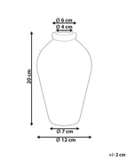 Vase à fleurs en grès cérame 20/22 cm Blanc et Bleu Marine – Fait à la main, Imperméable, pour l'intérieur