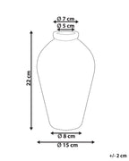 Vase à fleurs en grès cérame 20/22 cm Blanc et Bleu Marine – Fait main, étanche, pour l'intérieur