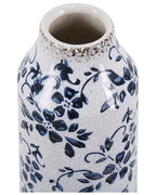Pot de fleurs en grès cérame 30/35 cm Blanc et Bleu marine – Fait main, Imperméable, pour l'intérieur