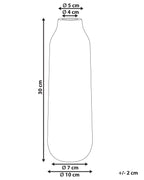 Pot de fleurs en grès cérame 30/35 cm Blanc et Bleu marine – Fait main, Imperméable, pour l'intérieur