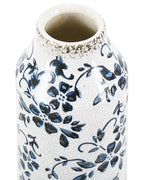 Vase à fleurs en grès cérame 30/35 cm Blanc et Bleu Marine – Fait à la main, Imperméable, pour l'intérieur