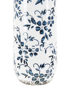 Vase à fleurs en grès cérame 30/35 cm Blanc et Bleu Marine – Fait à la main, Imperméable, pour l'intérieur