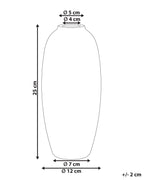 Vase à fleurs en grès cérame 25 cm Blanc et Bleu Marine – Fait main, étanche, pour l'intérieur