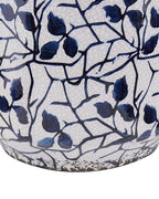 Pot en grès 15 cm Blanc et Bleu Marine – Fait main, étanche, pour l'intérieur