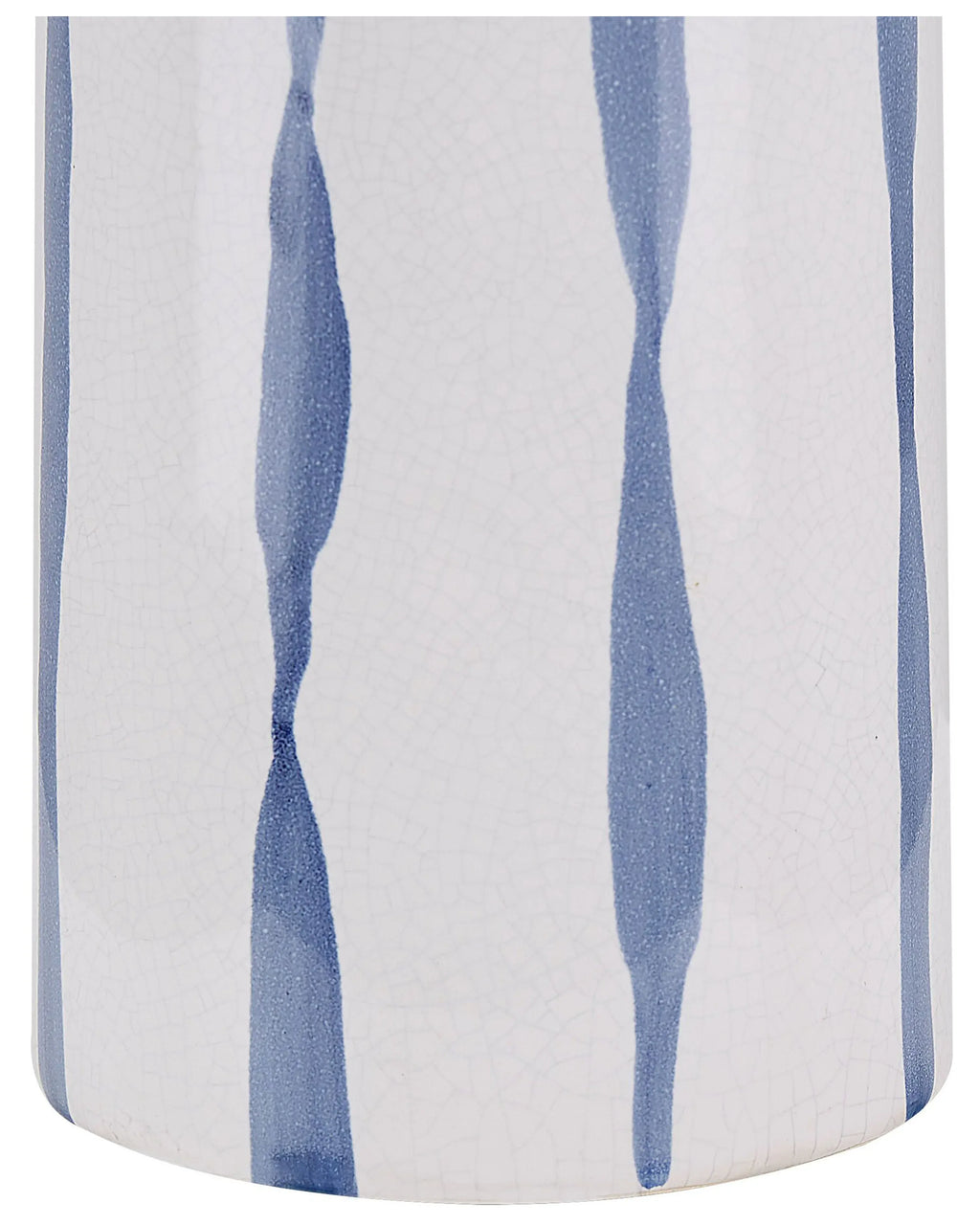Vase à fleurs en grès cérame 22 cm Blanc et Bleu – Décoratif, Imperméable, pour Intérieur