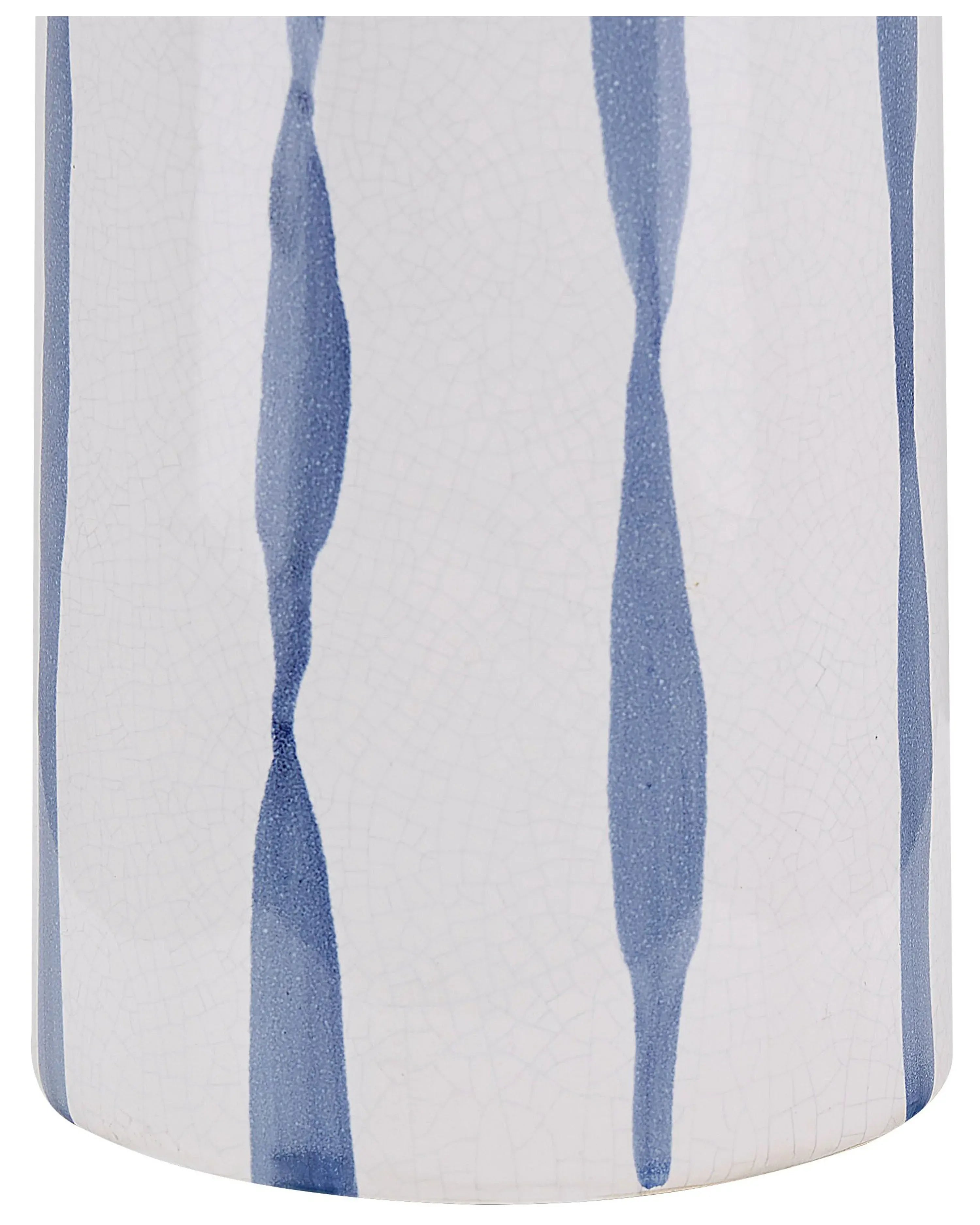 Vase à fleurs en grès cérame 22 cm Blanc et Bleu – Décoratif, Imperméable, pour Intérieur