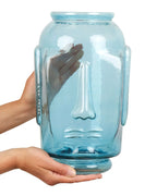 Vase décoratif en verre bleu 31 cm