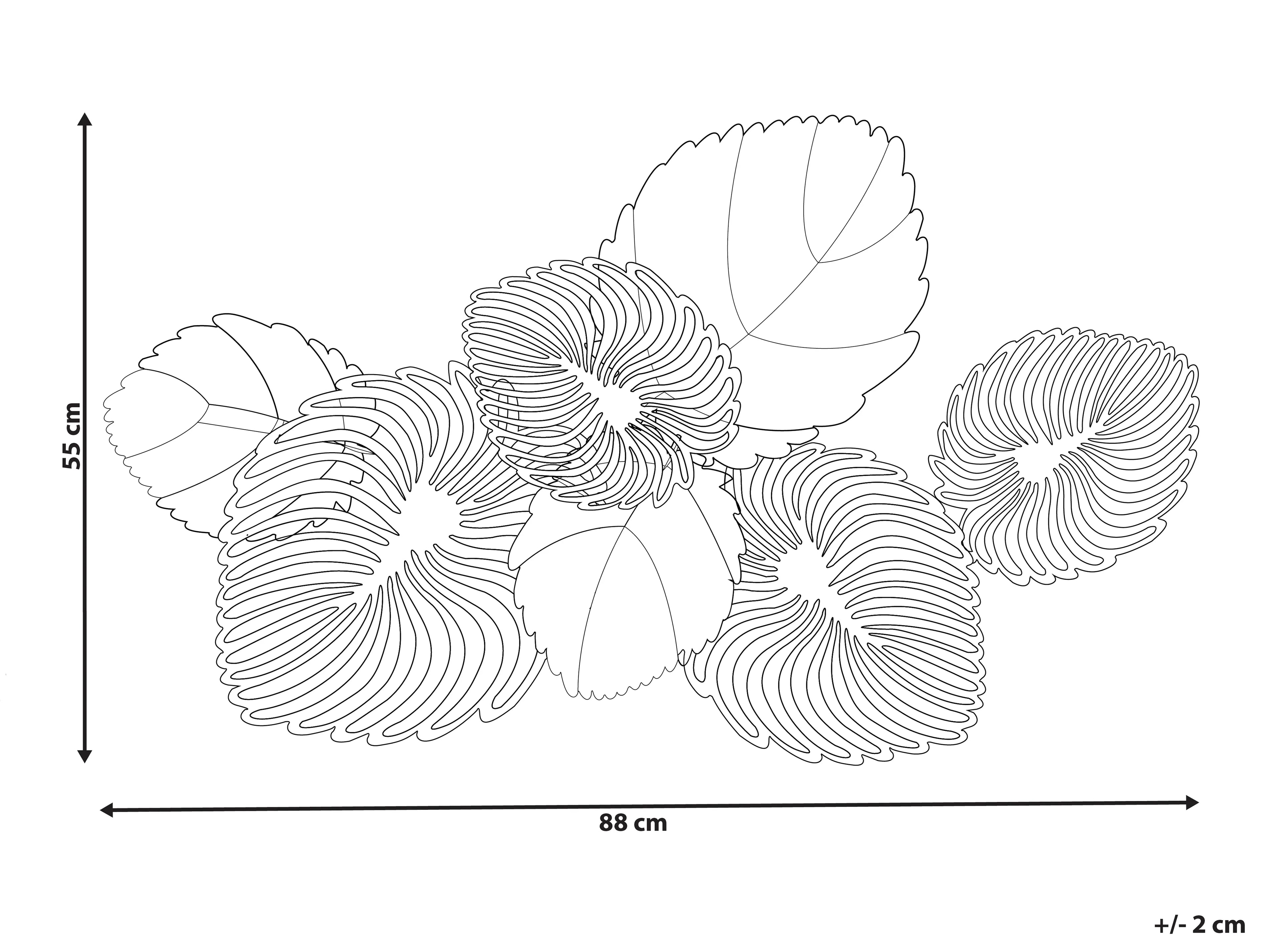 Décoration murale Feuille MAGNESIUM Métal 55 cm Or