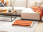 Lit pour animaux en velours orange 70x55 cm – Très doux, lavable en machine, 100 % polyester
