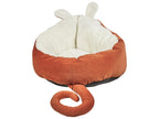 Niche en velours orange pour animaux de compagnie 50x45 cm