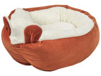 Niche en velours orange pour animaux de compagnie 50x45 cm