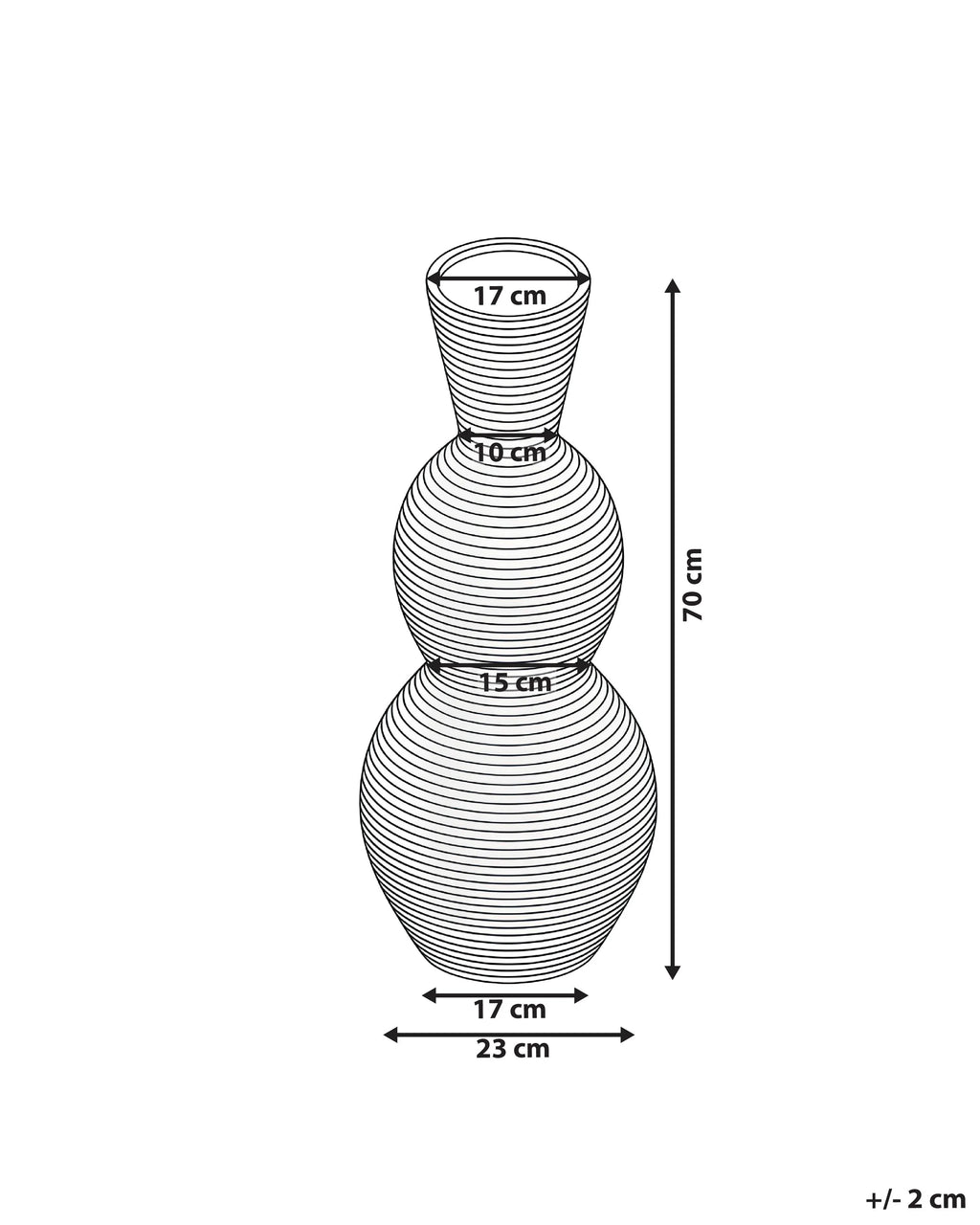 Vase décoratif en rotin 70 cm Naturel – Fait main, pour intérieur et extérieur, style bohème
