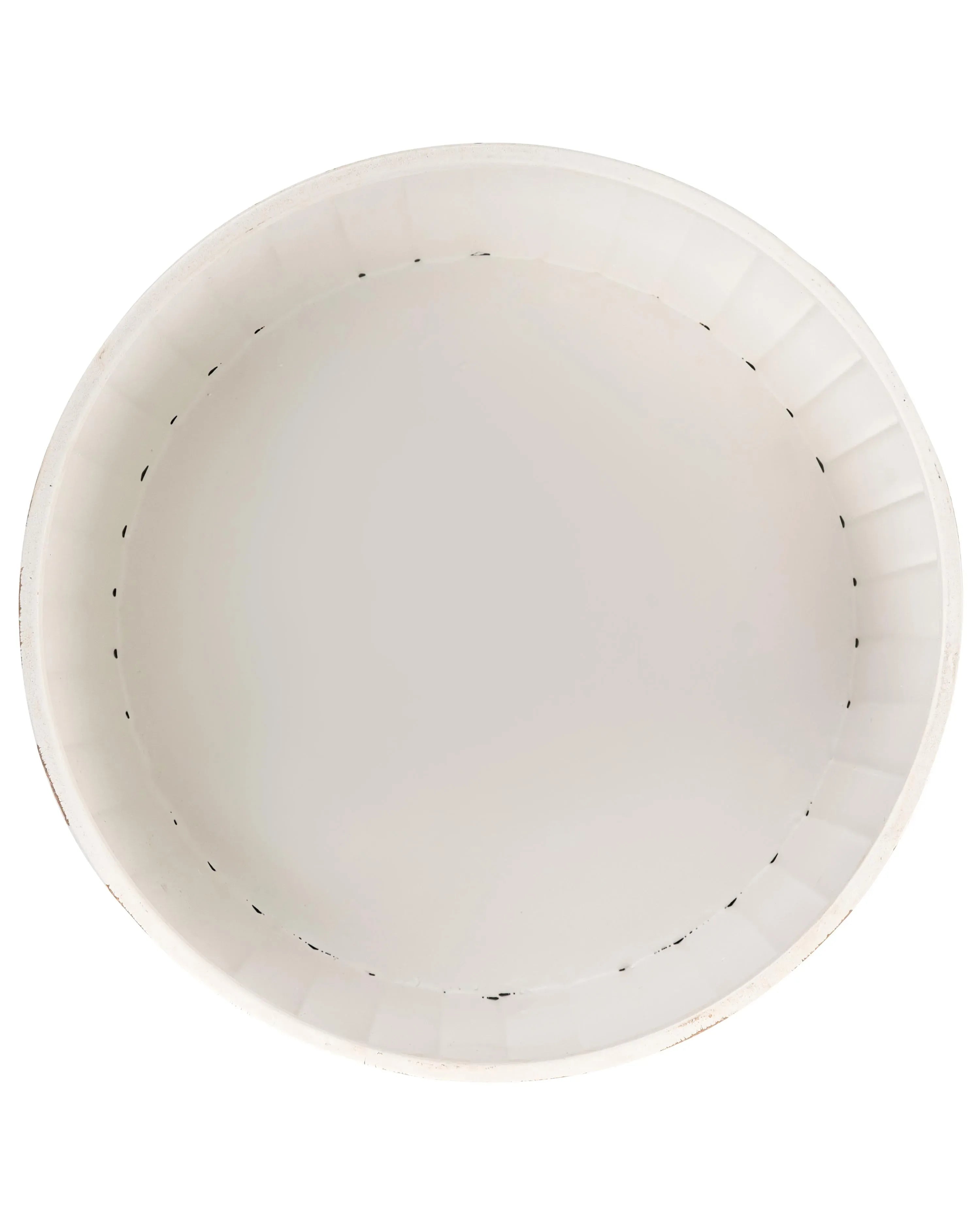 Pot de fleurs Métal 30 cm Blanc/Beige