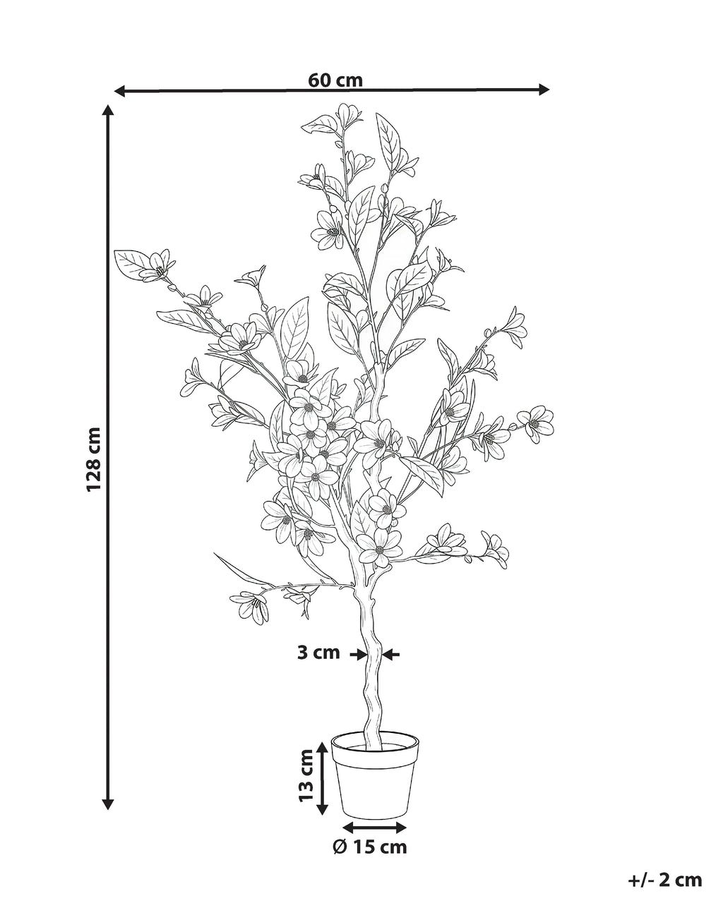 Plante artificielle magnolia 128 cm Vert