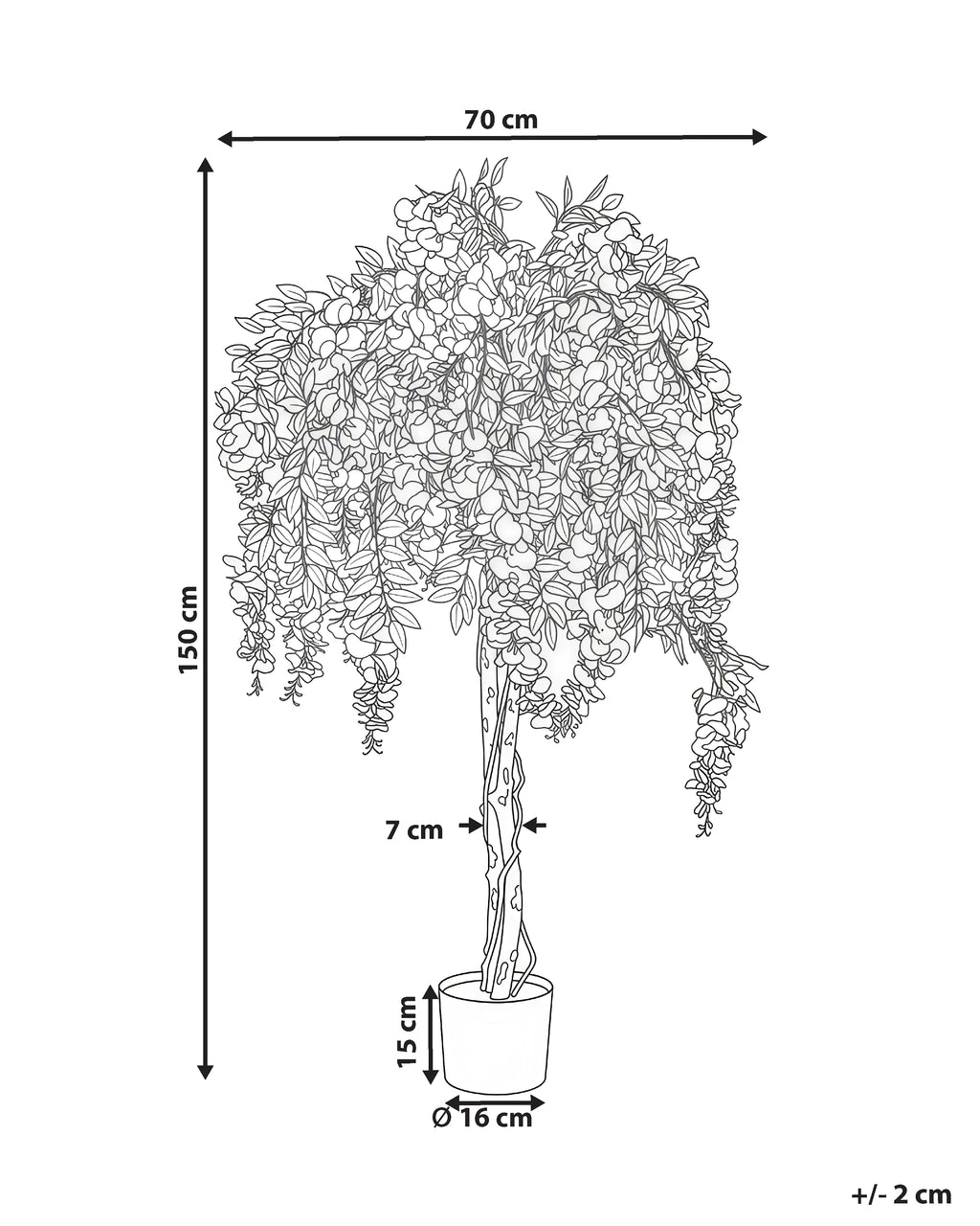 Arbre artificiel glycine 150 cm Vert