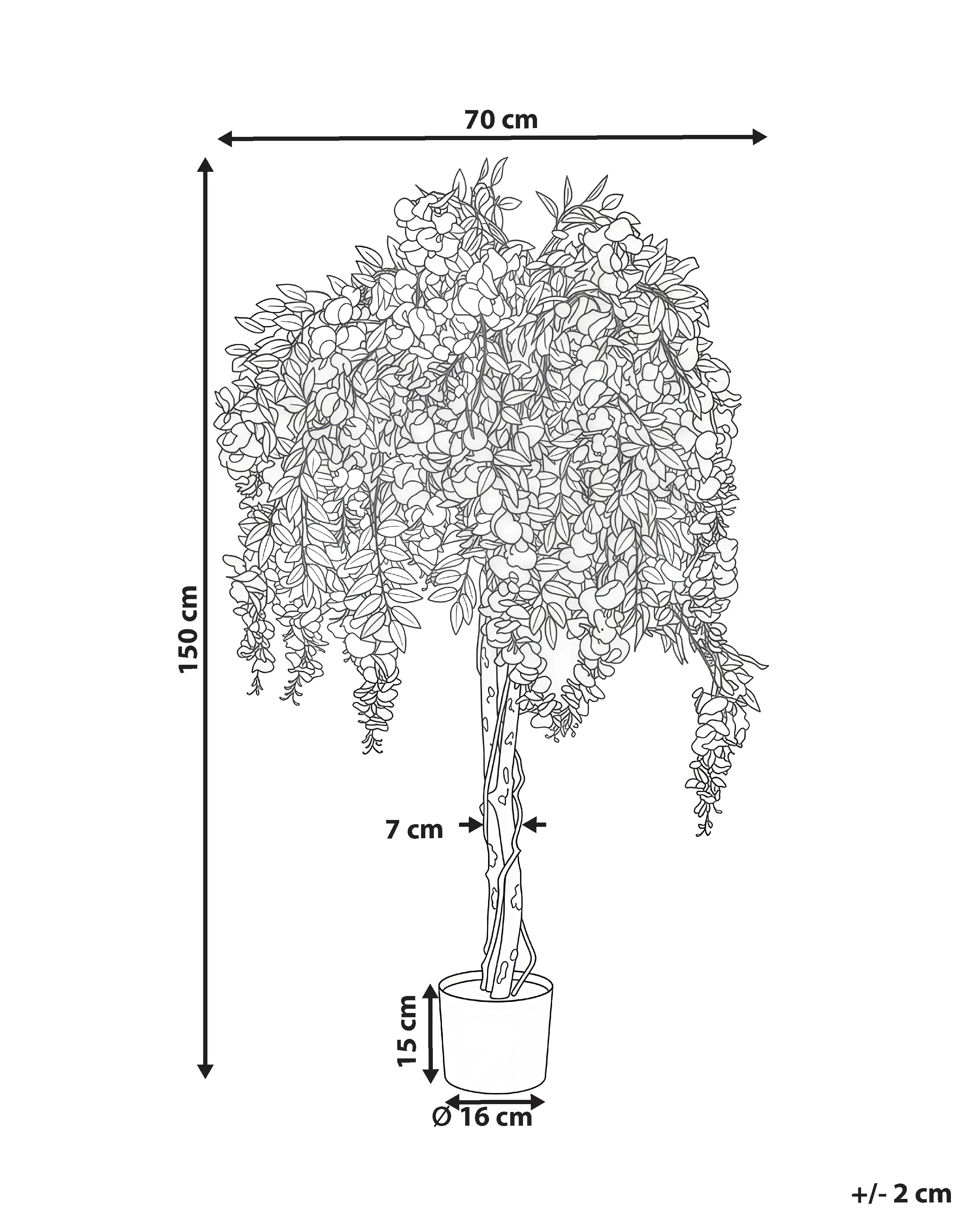 Arbre artificiel glycine 150 cm Vert