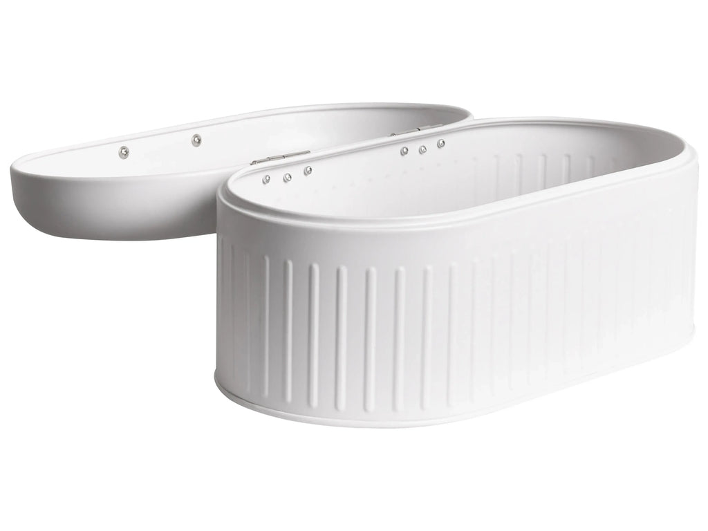 Boîte à pain en métal blanc