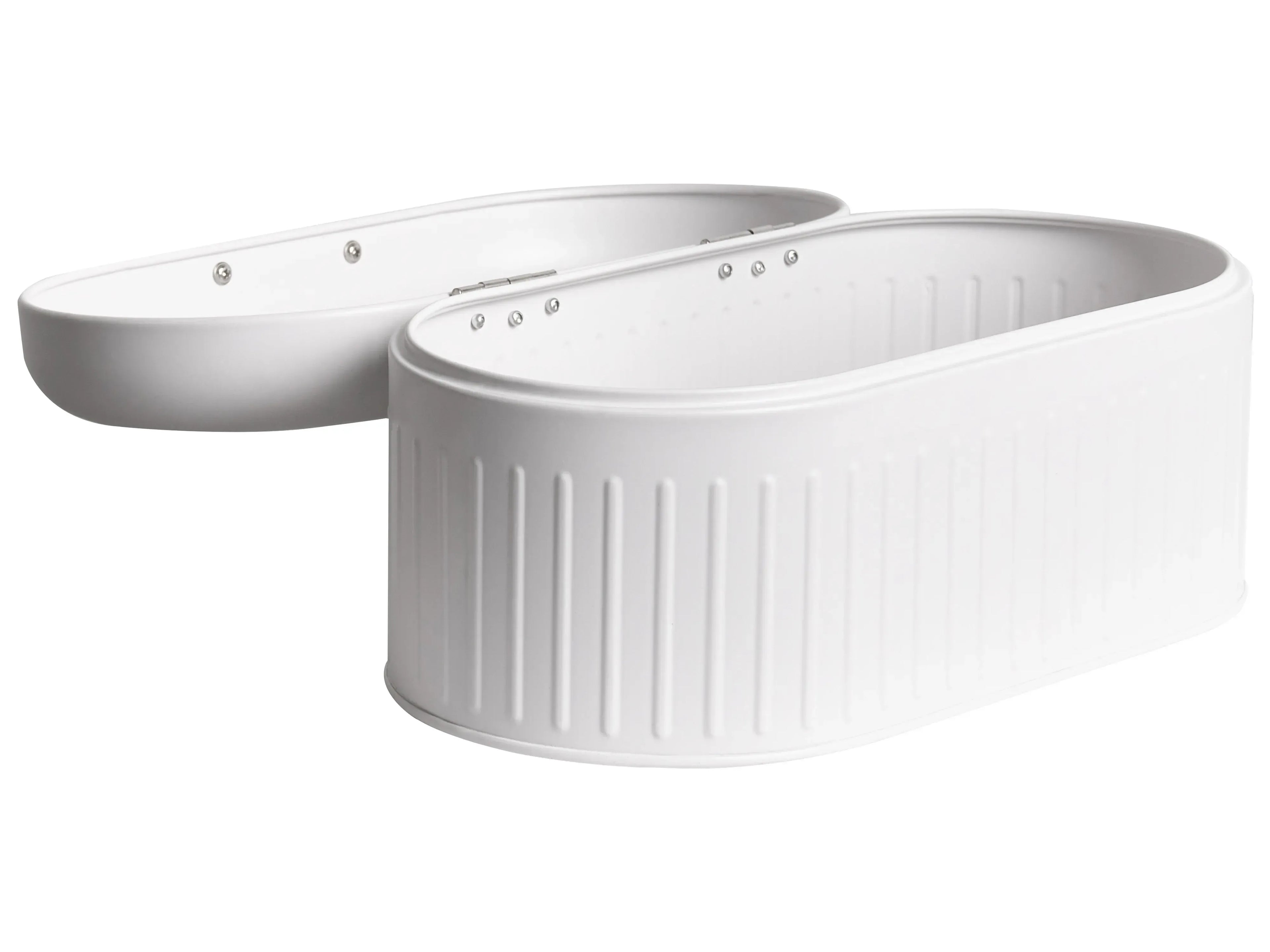 Boîte à pain en métal blanc