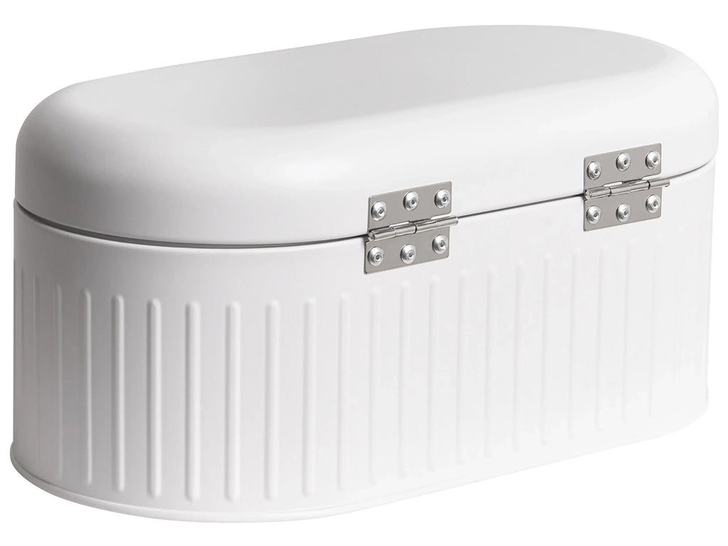 Boîte à pain en métal blanc
