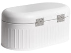 Boîte à pain en métal blanc