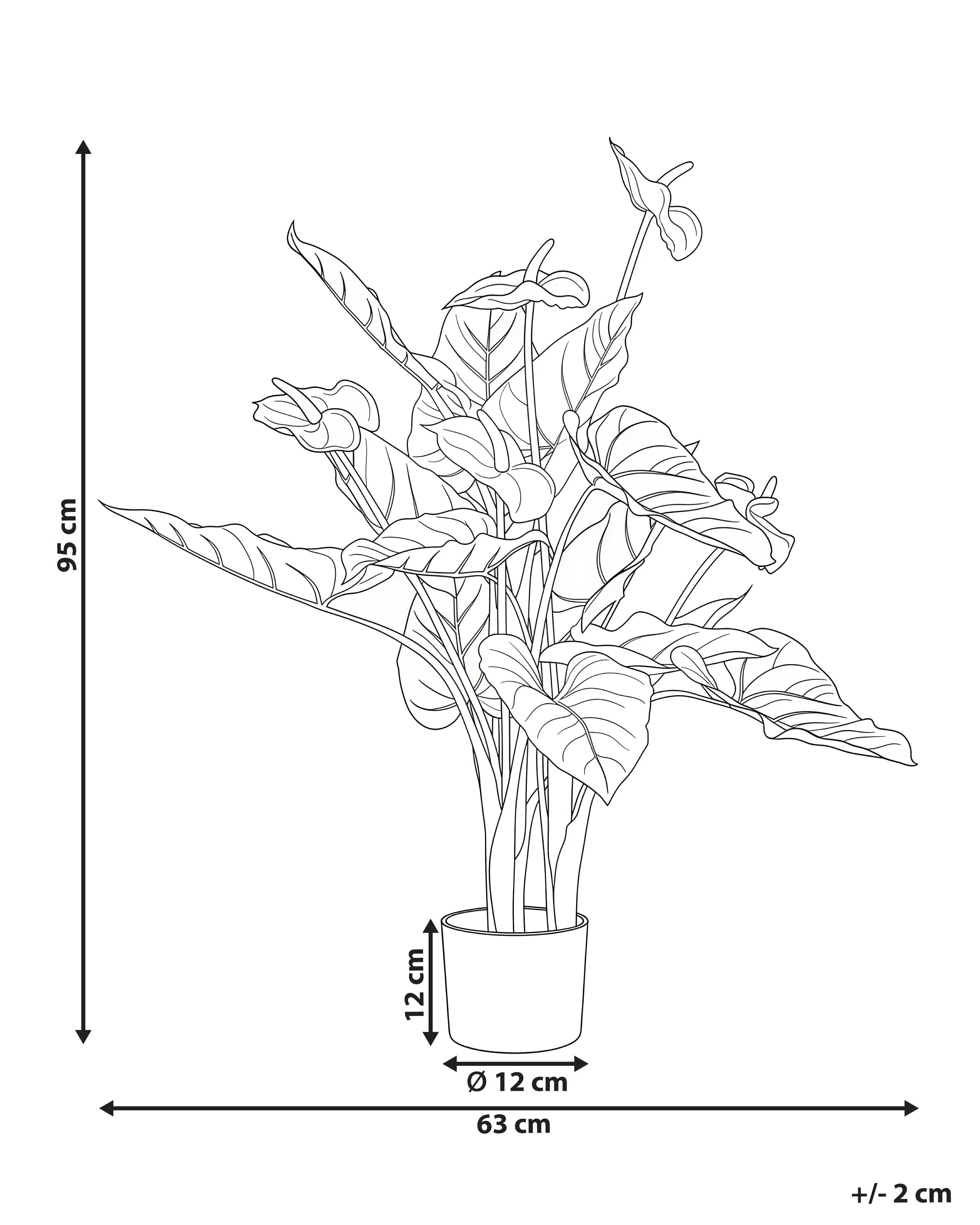 Plante artificielle anthurium 95 cm Vert