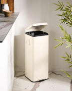 Poubelle 30 L Métal Beige