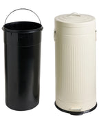 Corbeille à Papier 30 L en Métal Beige – Seau Amovible, Fermeture Amortie, Style Rétro