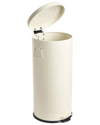 Corbeille à Papier 30 L en Métal Beige – Seau Amovible, Fermeture Amortie, Style Rétro