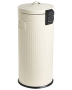 Corbeille à Papier 30 L en Métal Beige – Seau Amovible, Fermeture Amortie, Style Rétro