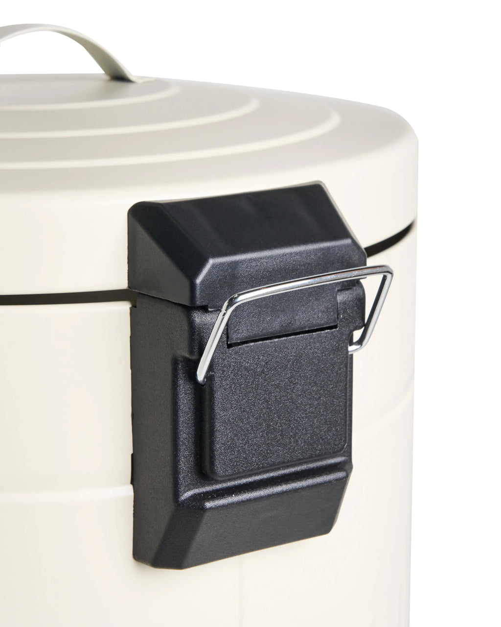 Corbeille à Papier 30 L en Métal Beige – Seau Amovible, Fermeture Amortie, Style Rétro