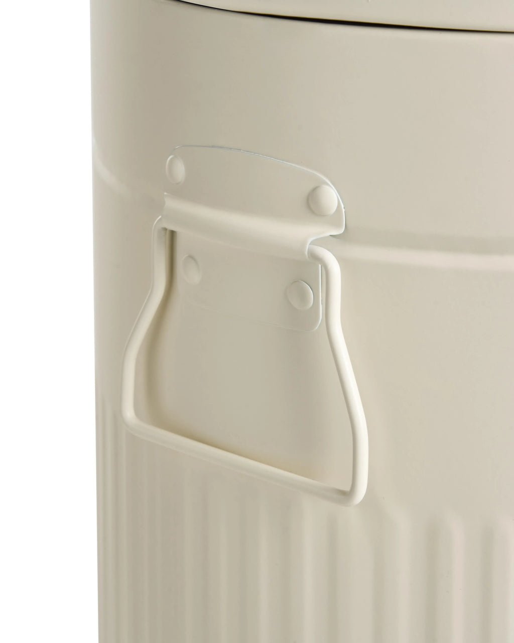 Corbeille à Papier 30 L en Métal Beige – Seau Amovible, Fermeture Amortie, Style Rétro