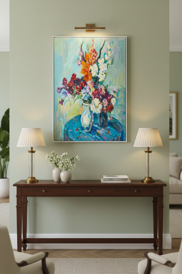 Floral Canvas Painting with Background