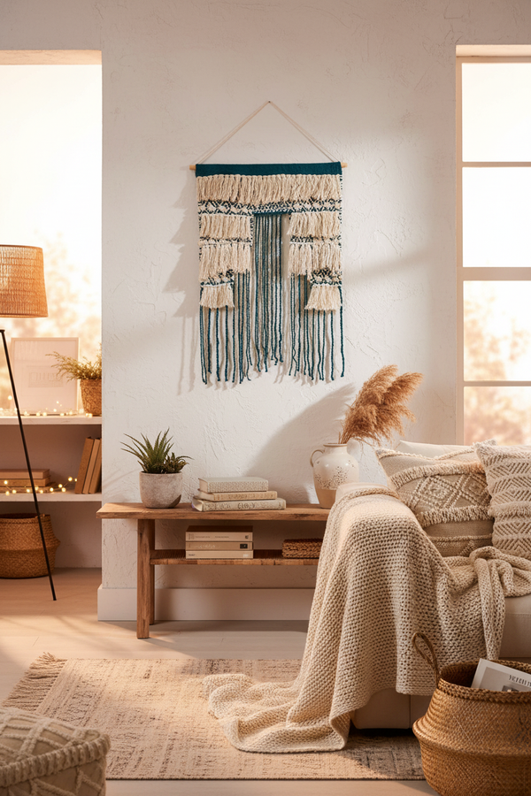 Macrame Wall Hanging with Background