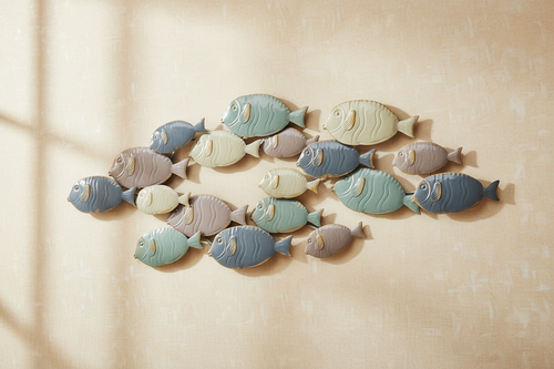 School of Fish Wall Art with Background