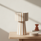 Striped Ceramic Pot with Background